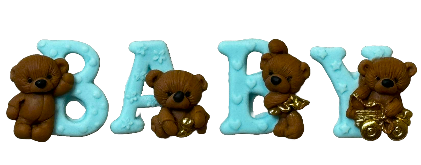 Set 4 decoratiuni comestibile din pasta de zahar, BABY Decoratiuni din Pasta de Zahar Nati Shop