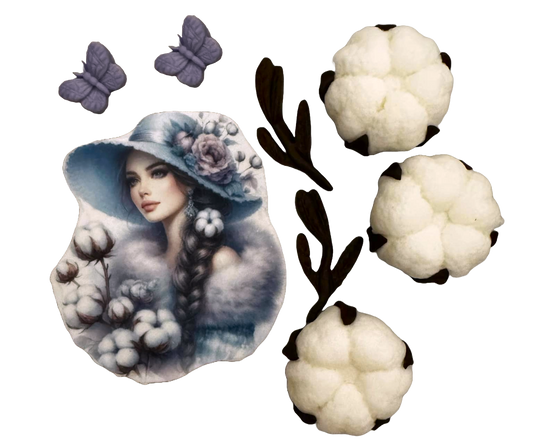 Set 8 decoratiuni comestibile din pasta de zahar, Beautiful Lady Decoratiuni din Pasta de Zahar Nati Shop