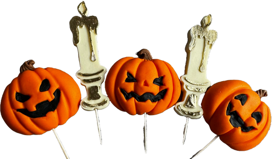 Set 5 decoratiuni comestibile din zahar, Halloween