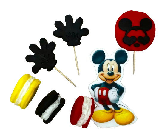 Set 7 decoratiuni comestibile din pasta de zahar, Mickey Mouse Decoratiuni din Pasta de Zahar Naty Shop