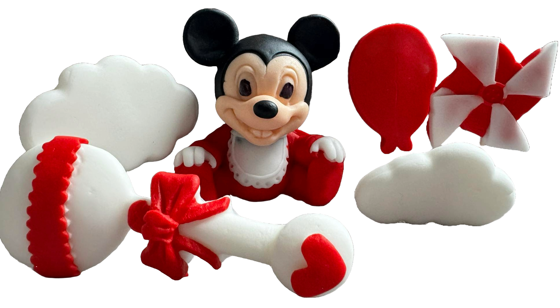 Set 6 decoratiuni comestibile din zahar, Mickey Mouse - Naty Shop 