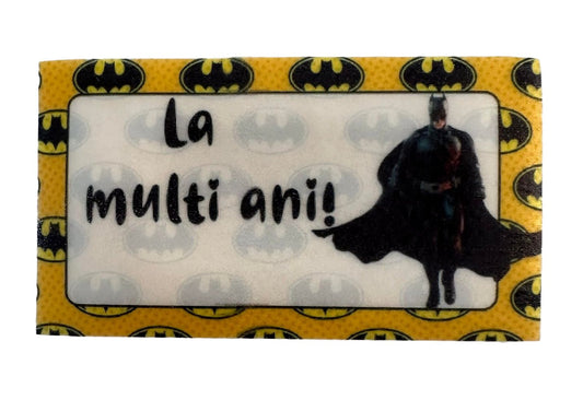 Decoratiune comestibila din zahar, Batman - "La multi ani!" - Nati Shop