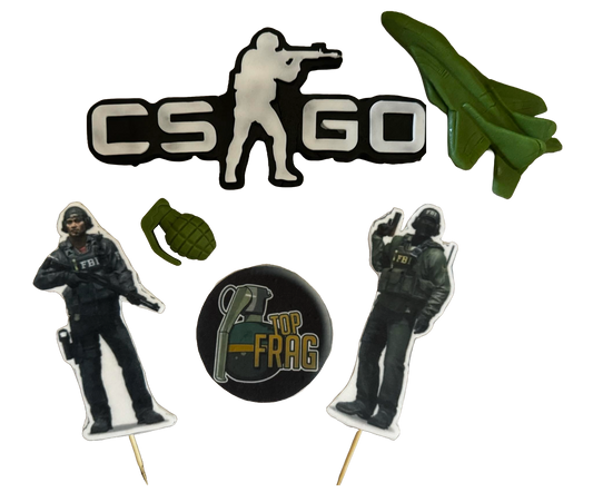 Set 6 decoratiuni comestibile din zahar,  Counter-Strike: Global Offensive (CS:GO)