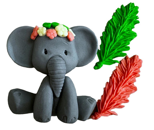 Set 3 decoratiuni comestibile din zahar, Elefant - Nati Shop